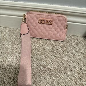 Guess Blush Quilted Wristlet